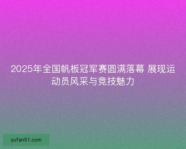 2025年全国帆板冠军赛圆满落幕 展现运动员风采与竞技魅力